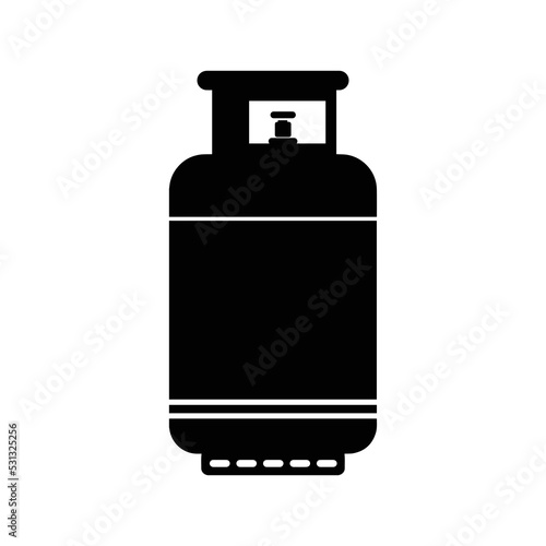 Cooking liquid gas cylinder icon | Black Vector illustration |