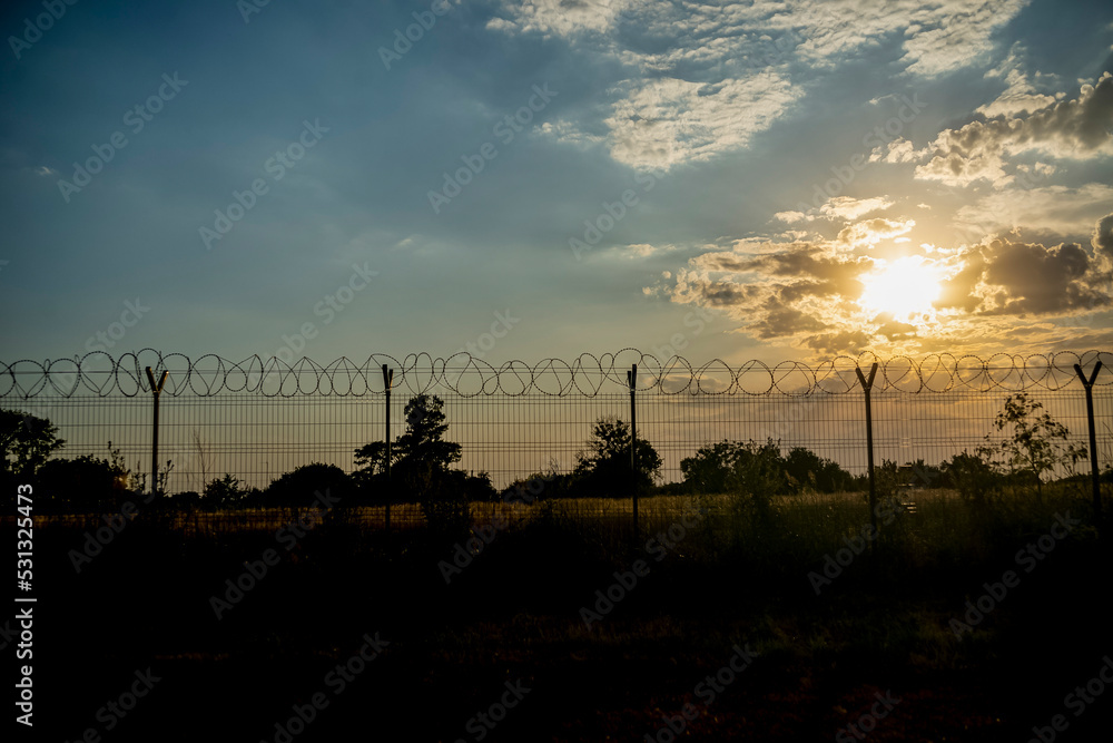 Obraz premium sunset over the field