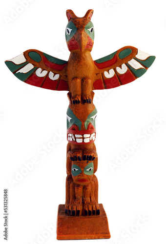 Картината върху платно Little totem pole  isolated on transparency photo png file