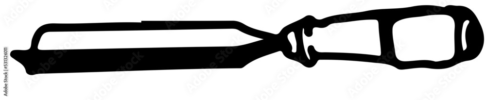 cabinetmaker's and carpenter's tools round (-nose) chisel in vector cabinetmaker's and carpenter's tools round (-nose) chisel in vector