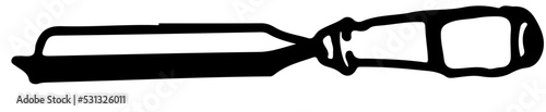 cabinetmaker's and carpenter's tools round (-nose) chisel in vector