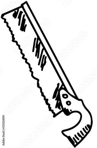 cabinetmaker's and carpenter's tools tenon saw in vector