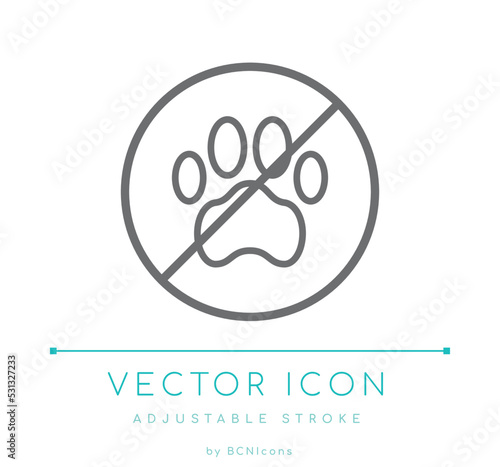 Keep Away From Pets Line Icon