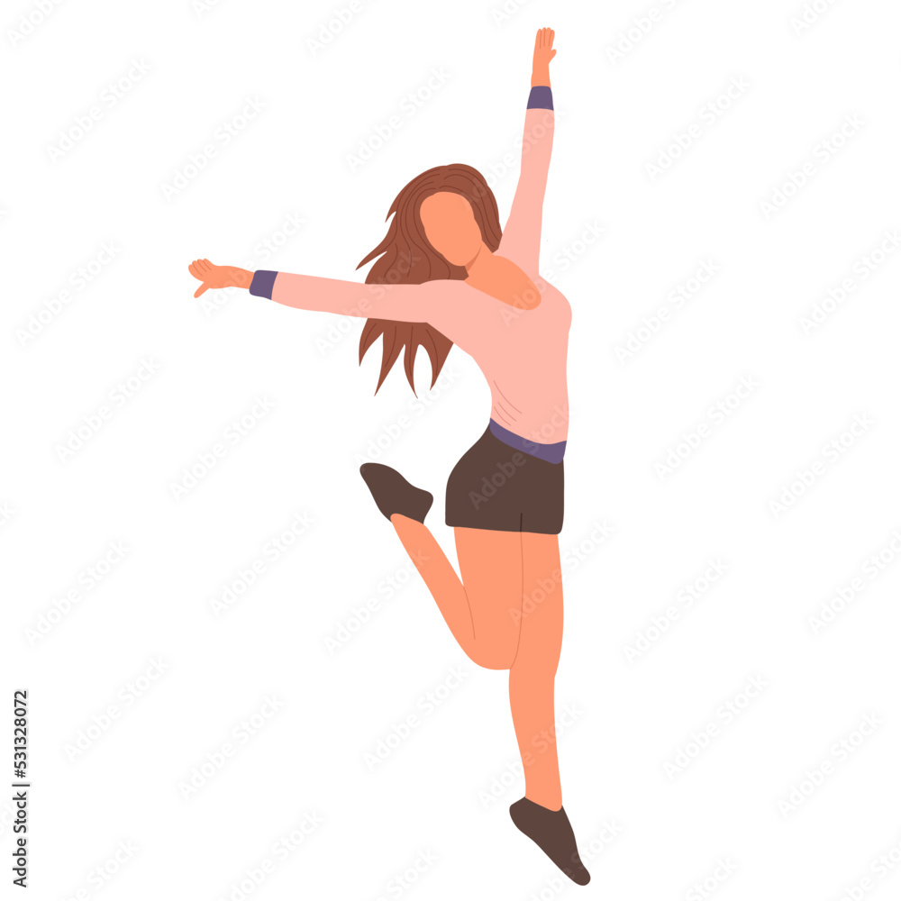 Fototapeta premium woman, girl jumping, rejoices isolated