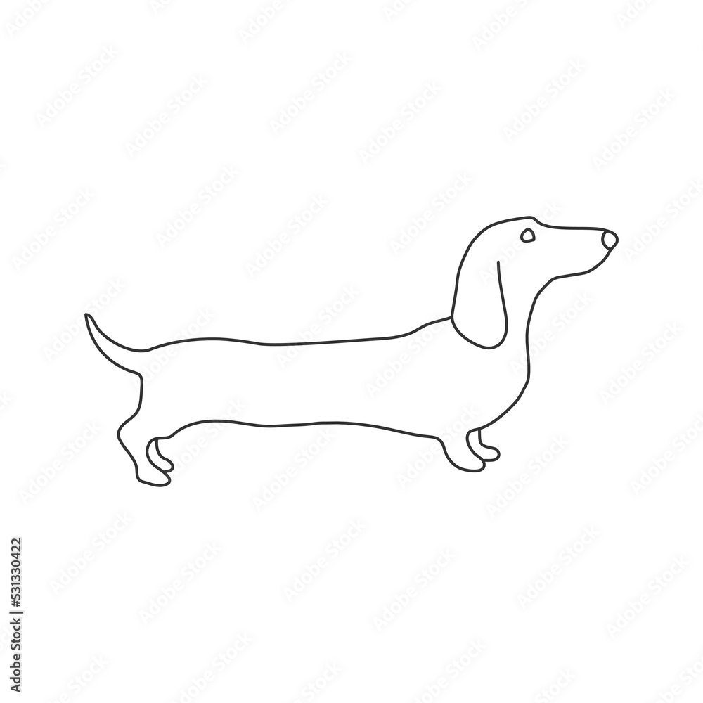 Dachshund dog icon simple vector. Purebred dog 