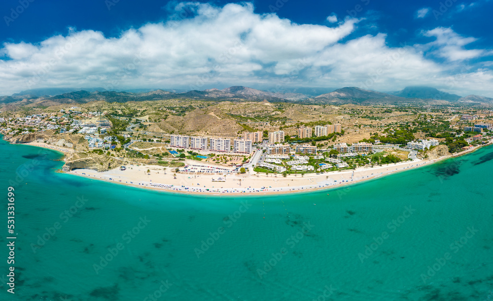 Beach Platja del Paradís near Villajoyosa, Spain