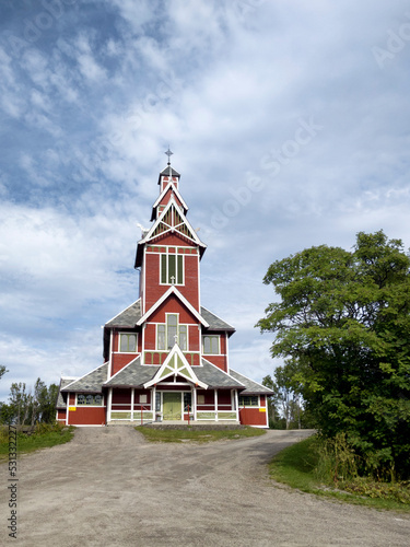 Buksnes Church, in Gravdal, Lofoten, Norway photo