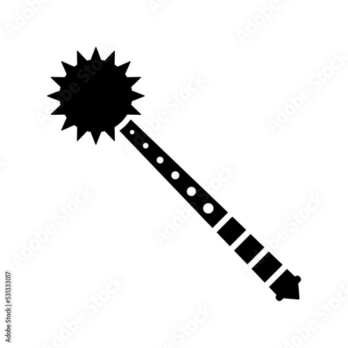 Mace icon. Black silhouette. Front side view. Vector simple flat graphic illustration. Isolated object on a white background. Isolate.