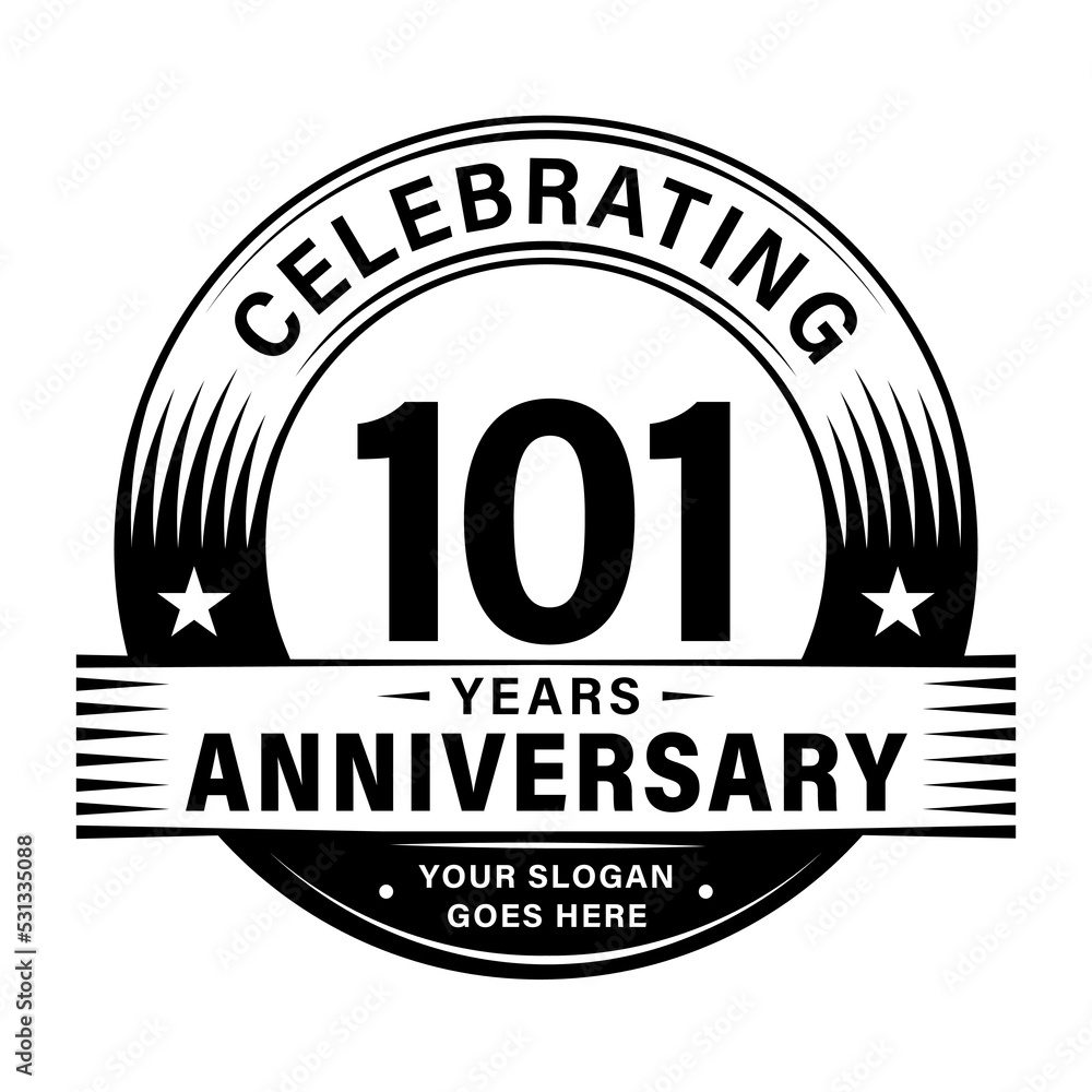 Fototapeta premium 101 years anniversary celebration design template. 101st logo vector illustrations. 
