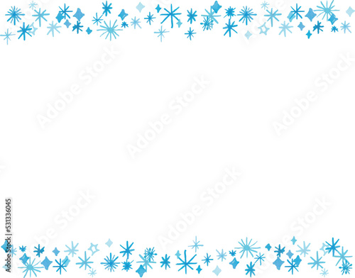 水彩画。水彩タッチの雪の結晶ベクターイラスト。雪の結晶のベクターフレーム。Watercolor painting. Snowflake vector illustration with watercolor touch. Snowflake vector frame.