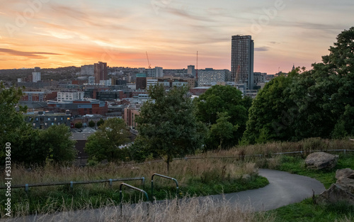 Sheffield cityscape from the Cholera monument grounds