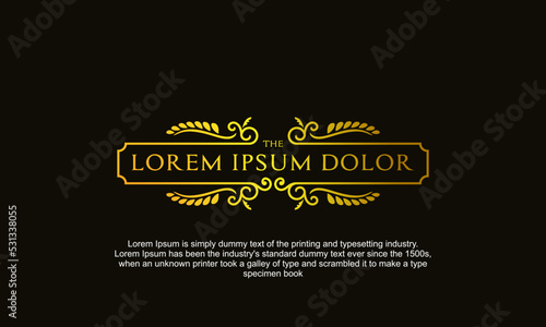 illustration vector graphic logo design, classic modern royal luxury logo, golden gradient color