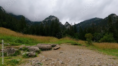 Koscieliska is valley in Poland, in Tatra Mountains, Western Tatras, Poland. It stretches from village of Kiry, about 9 km, right up to main ridge of Tatras. Half way up is Ornak mountain refuge photo