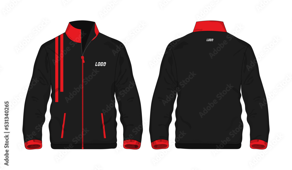 Sport Jacket red and black template for design on white background. Vector illustration eps 10 - obrazy, fototapety, plakaty 