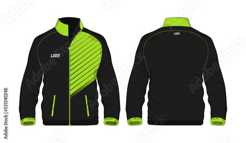Sport Jacket green and black template for design on white background. Vector illustration eps 10.