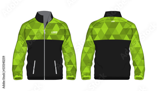 Sport Jacket green and black template for design on white background. Vector illustration eps 10. photo