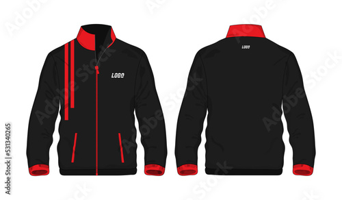 Fotografia Sport Jacket red and black template for design on white background