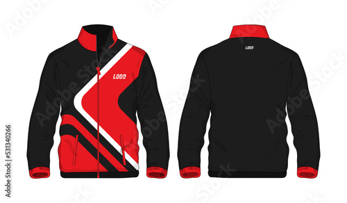 Sport Jacket red and black template for design on white background. Vector illustration eps 10