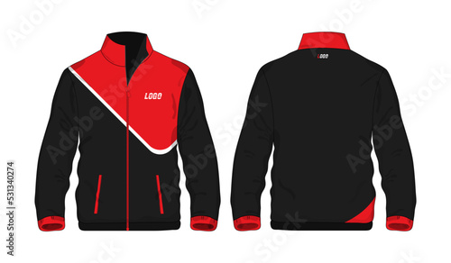 Sport Jacket red and black template for design on white background. Vector illustration eps 10