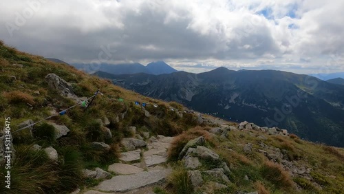 Mistymountain clouds panorama of Kasprowy Wierch in the Western Tatras in Poland photo