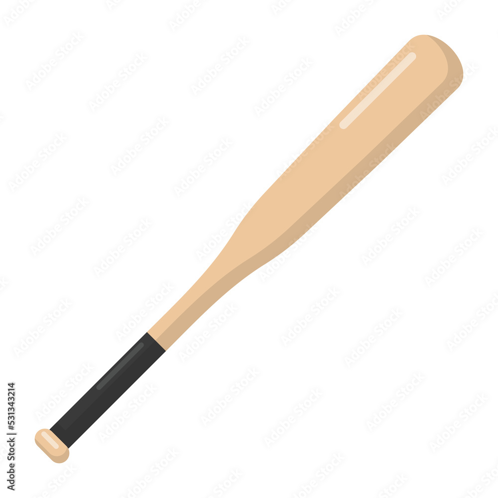 Vector graphic of wood baseball stick. Baseball equipment illustration with flat design style. Suitable for poster or content design assets Vector graphic of wood baseball stick. Baseball equipment illustration with flat design style. Suitable for poster or content design assets