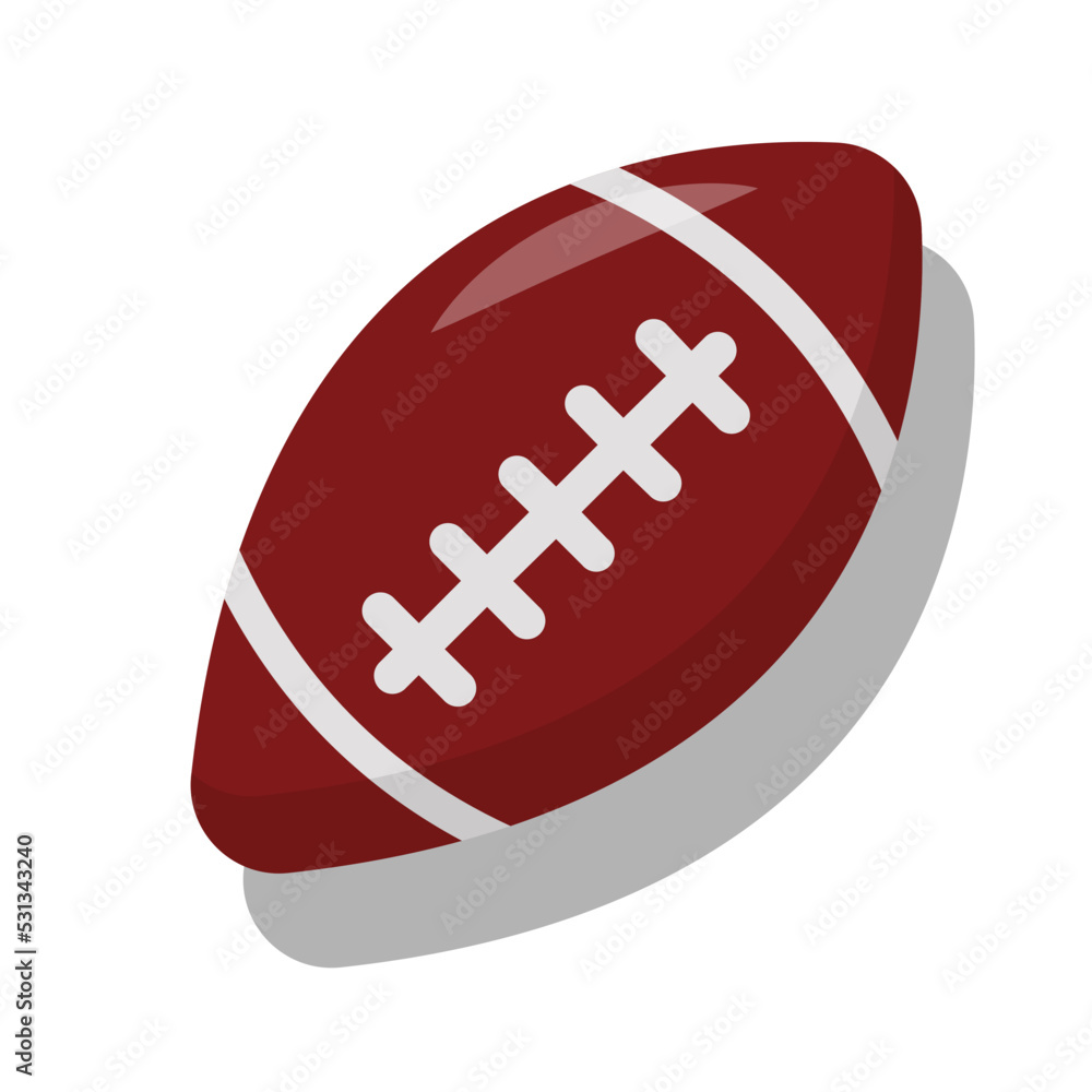 Vector graphic of American football or rugby ball. Rugby equipment illustration with flat design style. Suitable for poster or content design assets Vector graphic of American football or rugby ball. Rugby equipment illustration with flat design style. Suitable for poster or content design assets