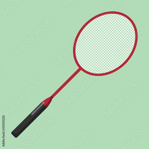 Vector graphic of badminton racket. Racquet illustration with flat design style. Suitable for poster or content design assets