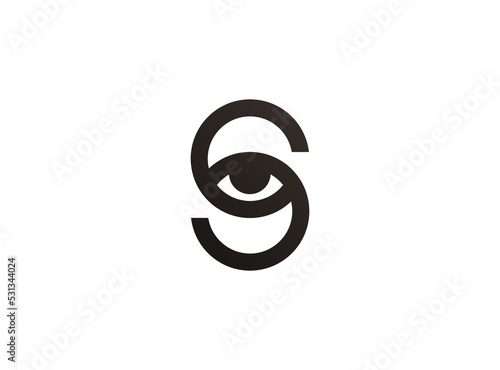 Simple letter S with Eye inside logo, suitable for any brand logo