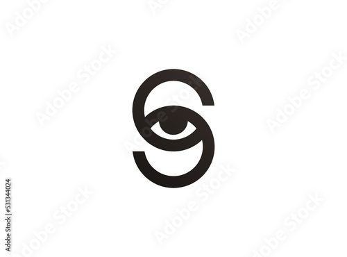 Simple letter S with Eye inside logo, suitable for any brand logo photo