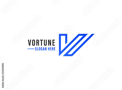 Wallpaper Mural Simple letter V outline logo design Torontodigital.ca