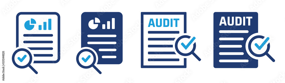 Audit document icon set. Result, data report icon. Vector illustration. Audit document icon set. Result, data report icon. Vector illustration.