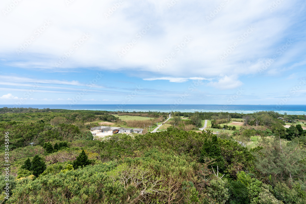 沖縄県・多良間島・八重山遠見台から見下ろす景色 沖縄県・多良間島・八重山遠見台から見下ろす景色