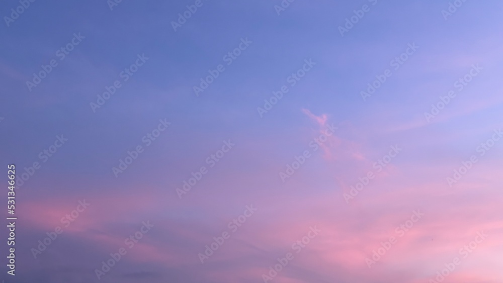 Beautiful shades of blue pink purple sky