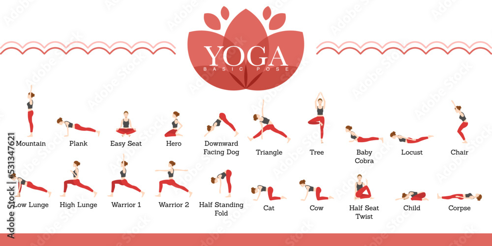 Obraz premium Yoga vector set collection graphic design