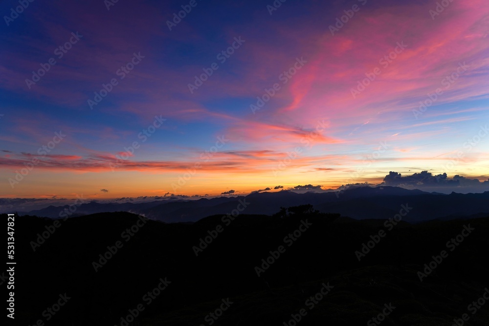 日出ヶ岳で見た幻想的な夕焼け情景＠大台ヶ原山、奈良