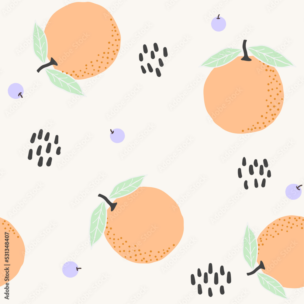 light oranges on light yellow background  seamless pattern kiddy cartoon style for wallpaper, banner, label, cover, card, texture etc. vector design.