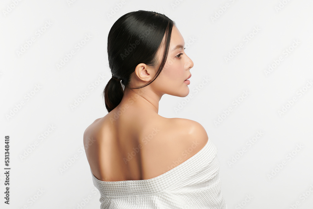 Beautiful young asian woman with clean fresh skin on white background, Face care, Facial treatment, Cosmetology, beauty and spa, Asian women portrait. Beautiful young asian woman with clean fresh skin on white background, Face care, Facial treatment, Cosmetology, beauty and spa, Asian women portrait.
