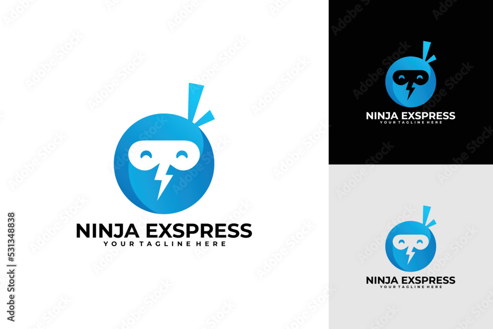 ninja express logo vector design template