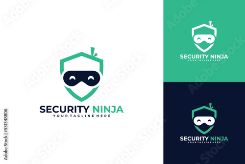 security ninja logo vector design template