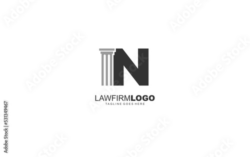 N logo law for branding company. justice template vector illustration for your brand.