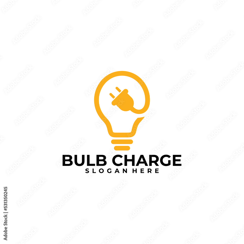 bulb charge logo vector design template bulb charge logo vector design template