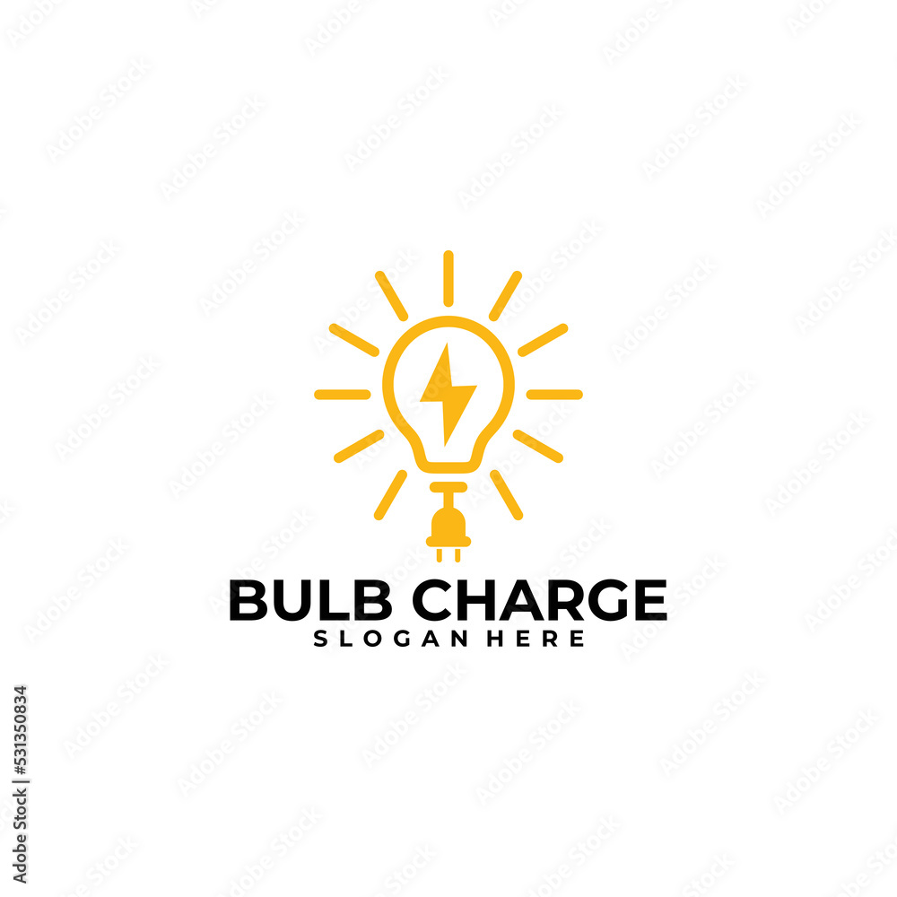 blub charge logo vector design template blub charge logo vector design template