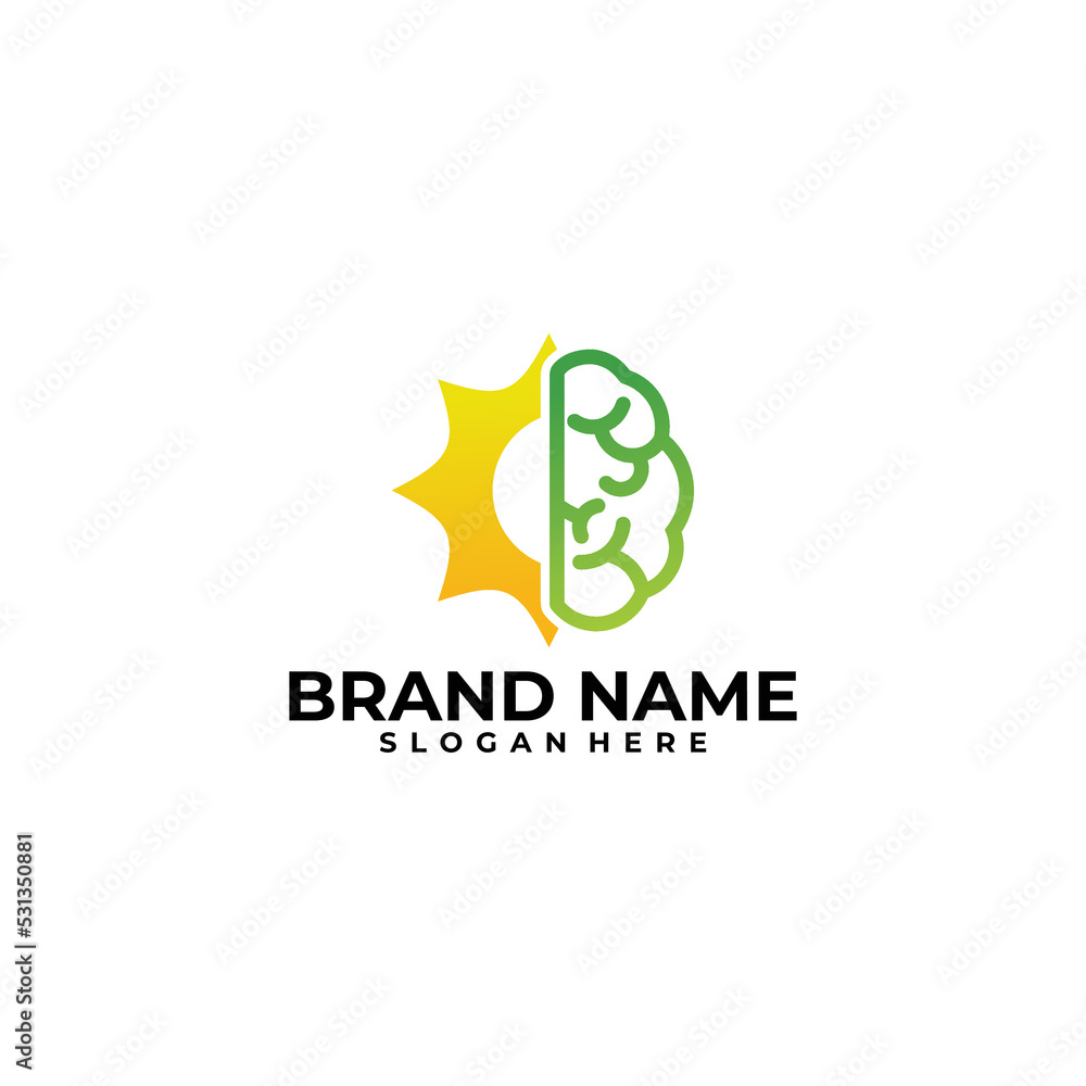 global brain logo vector design template