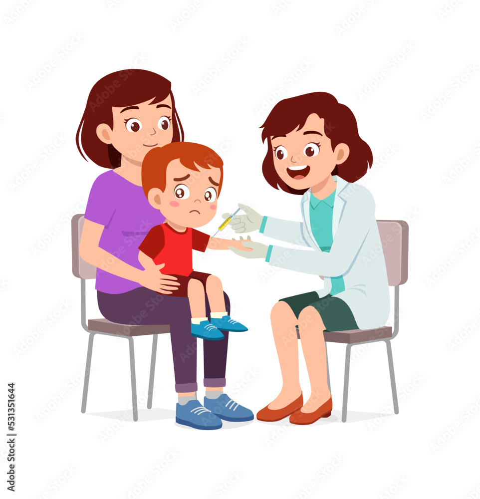 doctor do examine to little kid to check the illness doctor do examine to little kid to check the illness