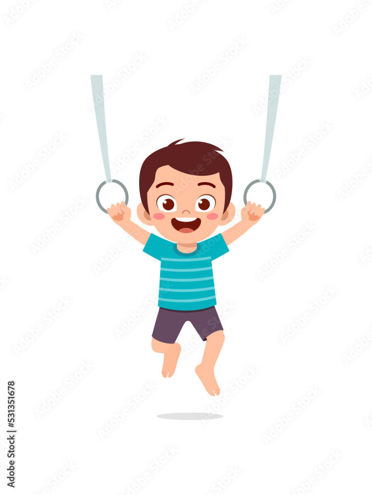 little gymnast kid do exercise with rope little gymnast kid do exercise with rope