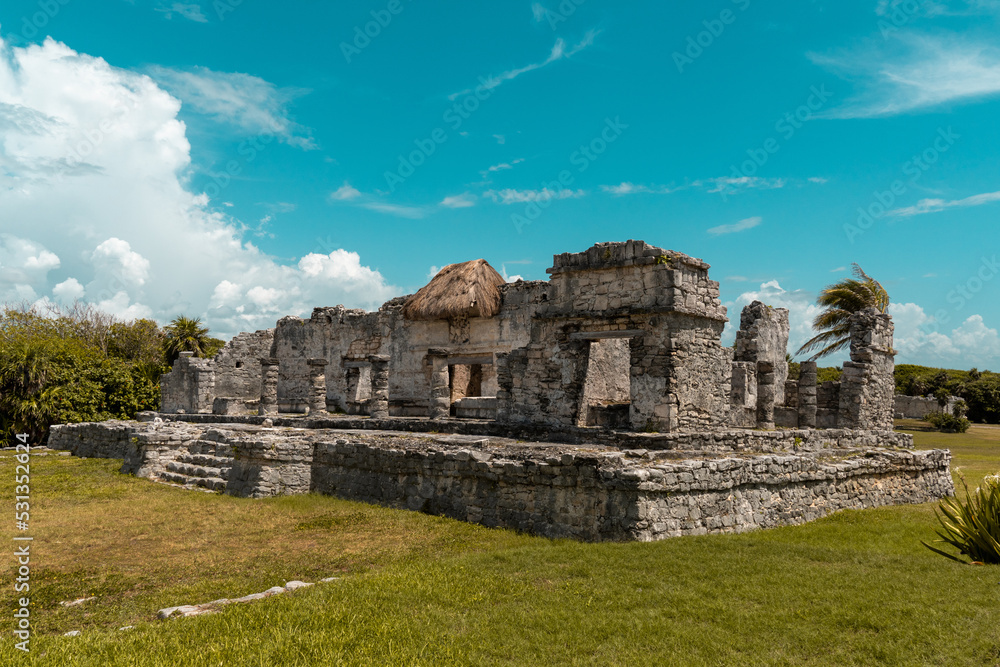 Tulum temple in Mexico with beautiful landscape