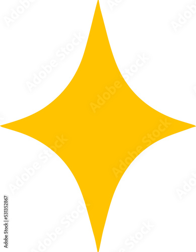 yellow sparkle twinkling star icon 