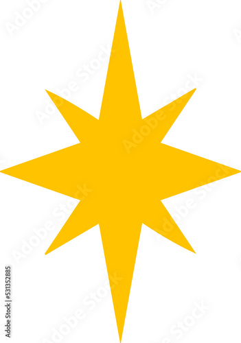 Flat sparkling star icon illustration 