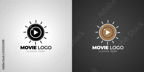 Cinema Movie Logo with Gradient Background Template