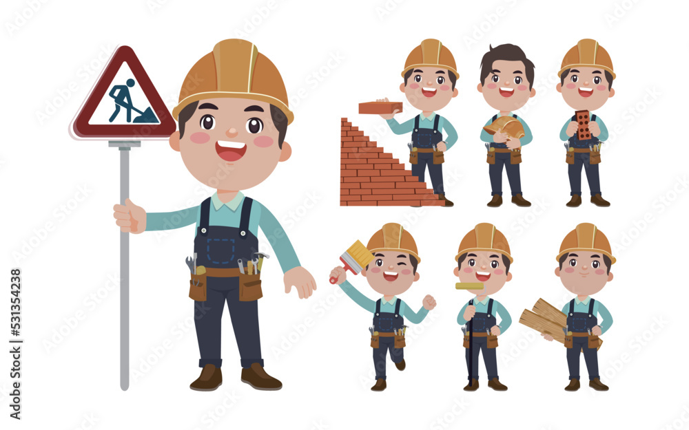 Repairman with different poses. vector Repairman with different poses. vector